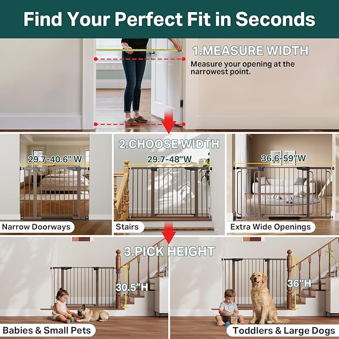 Cumbor 36.6-59" Extra Wide Baby Gate - Image 3
