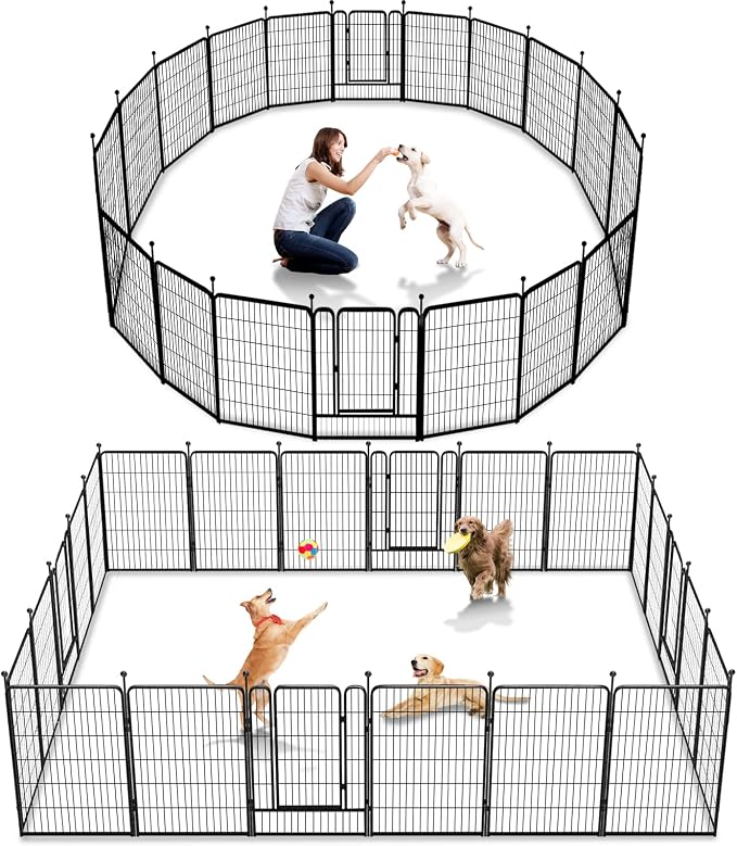 Dog Playpen 40 inch 22 Panels Indoor Outdoor Dog Pen by Jhsomdr