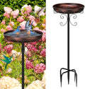 Daoeny 35In Metal Bird Bath for Outside, Vintage Freestanding Birdbaths & by Daoeny