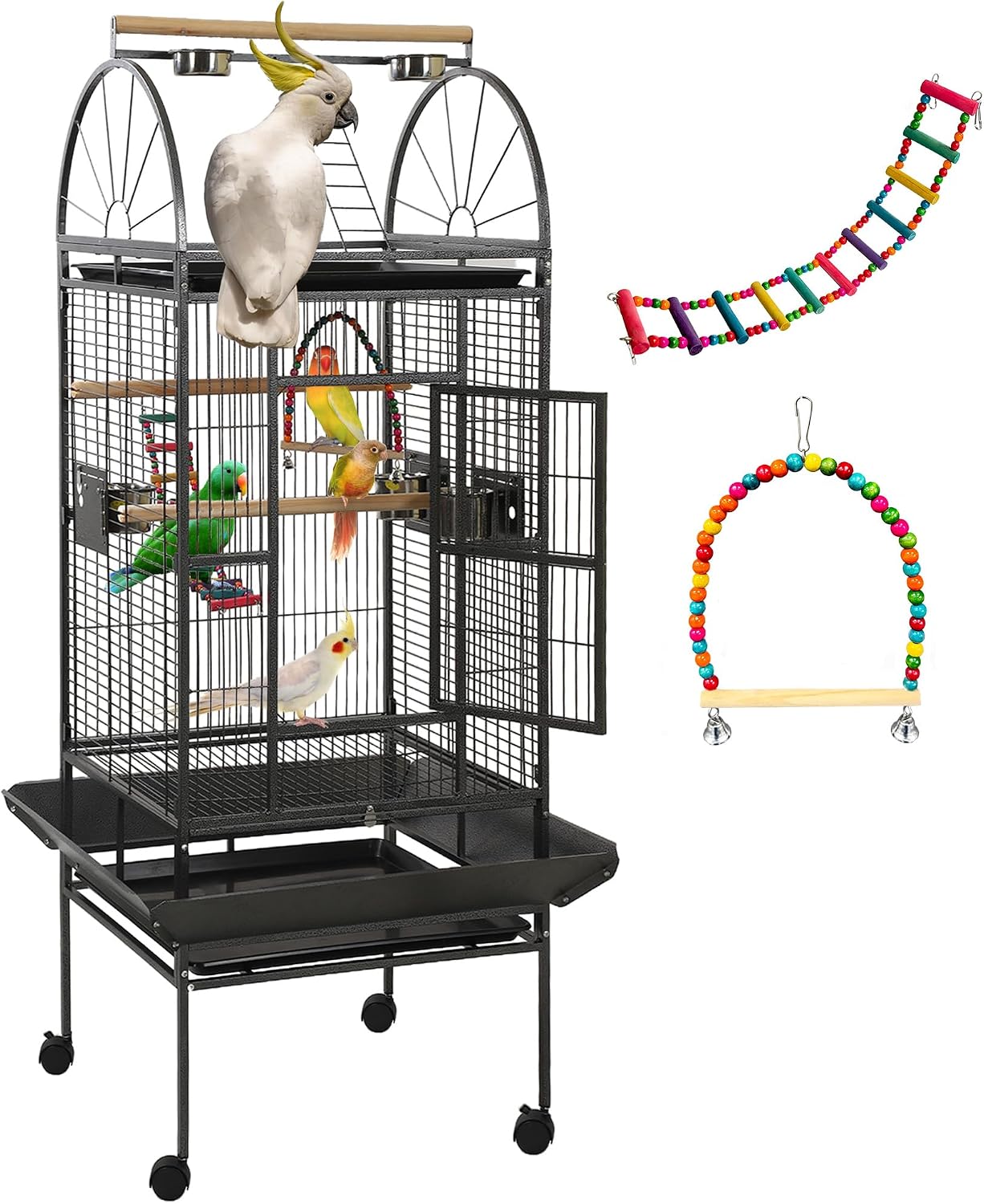 69 Inch Large Bird Flight Cage with Birdcage Cover - GlobalHabitat Supply