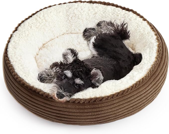 Love's cabin Round Donut Cat and Dog Cushion Bed, 25in Pet Bed by Lovescabin