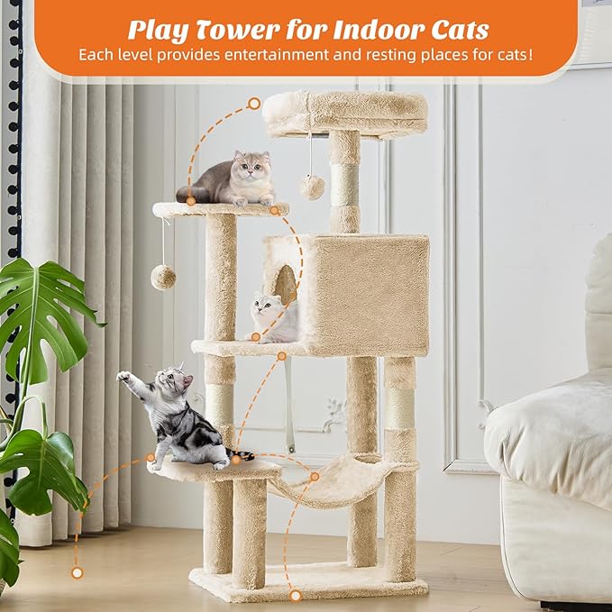 Sweetcrispy 44 inch Cat Tree Tower, Small Cat Climbing Tower - Image 4