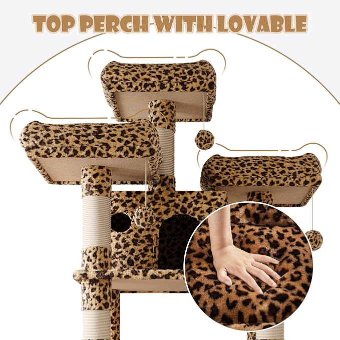 SHA CERLIN 81 Inches Extra Large Cat Tree - Image 4