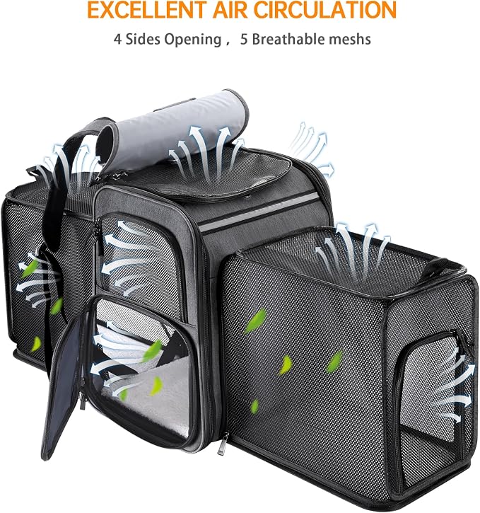 Cat Backpack Carrier, Double Side Expandable Cat Carrier Backpack, Dog Carrier - Image 5