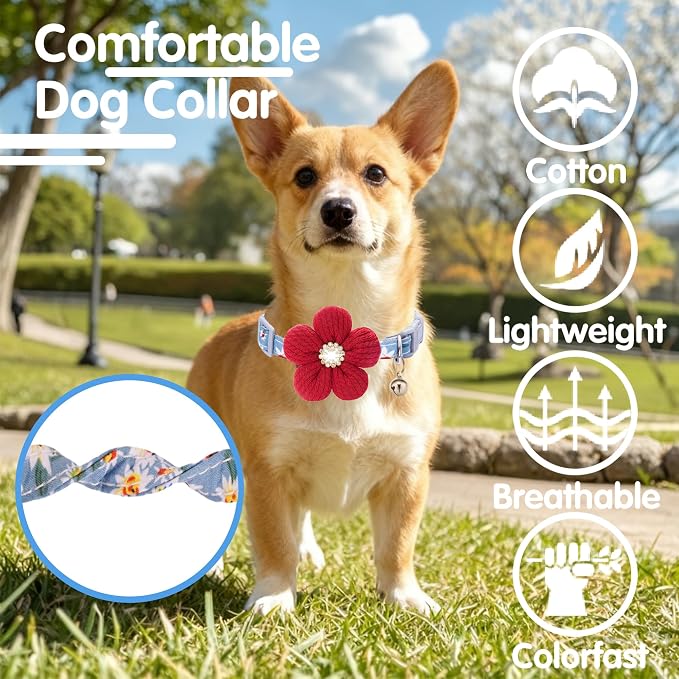 Small Dog Collar with Flower, Puppy Collar - Image 4