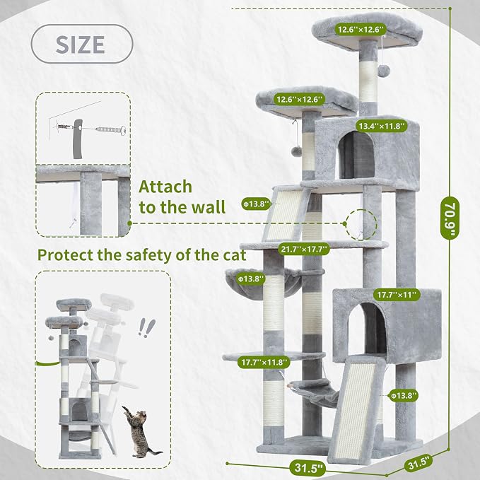 Cat Tree for Indoor Cats, Sturdy Cat Tree House - Image 7