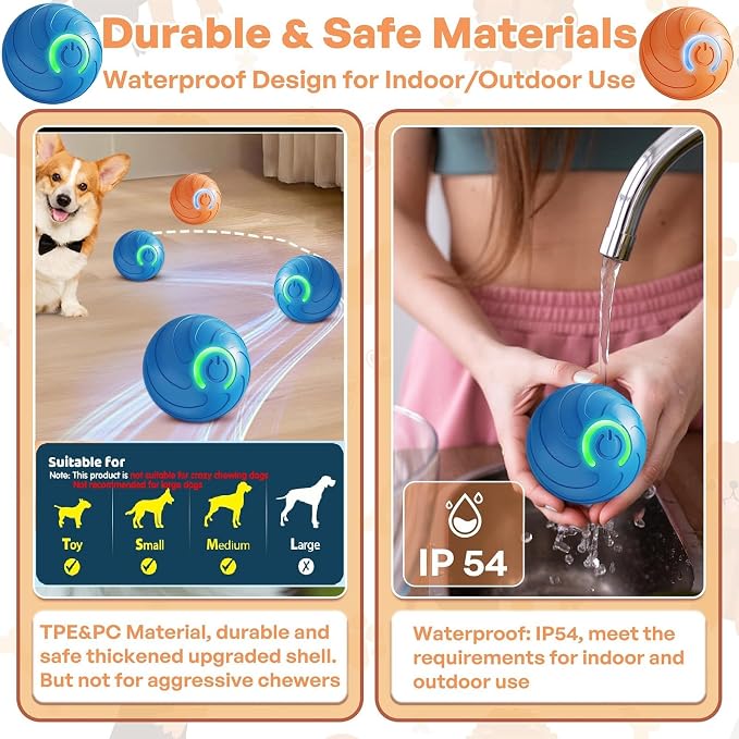Smart Jumping Ball for Dogs & Cats Duraspin Dog Bouncing Ball Random Path - Image 7