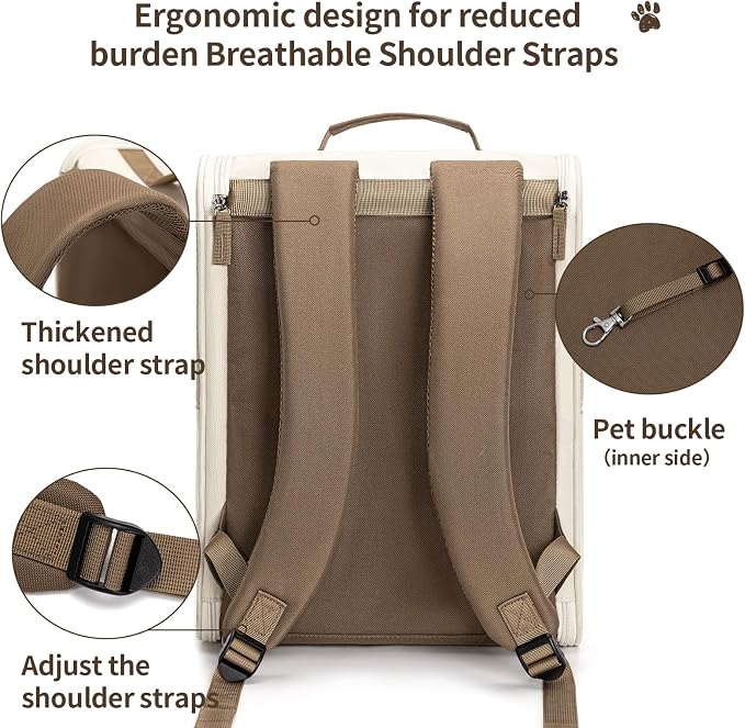 Cat Carrier Backpack, Steel Wire Frame More Stable, 600D Wear-Resistant Oxford - Image 5
