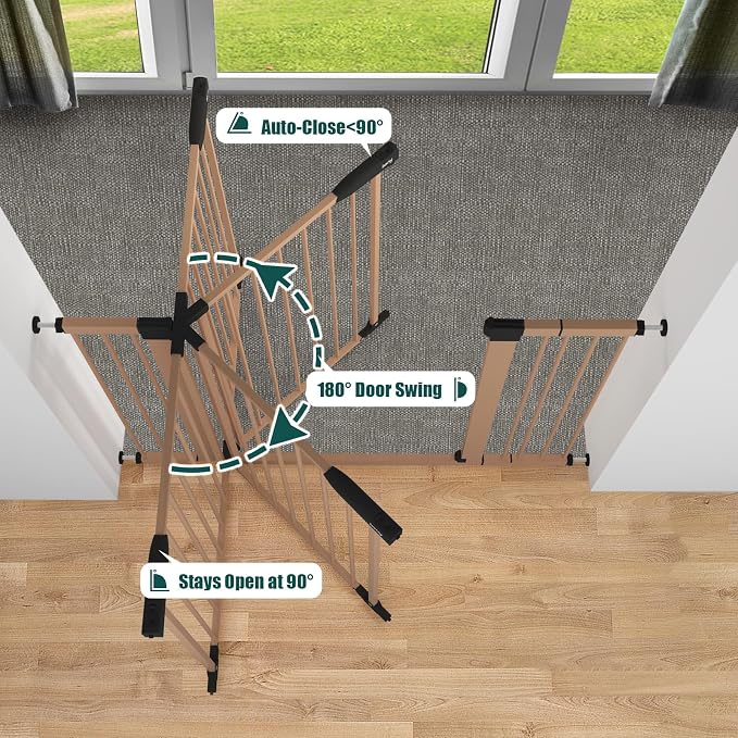 keny 29.7"-46" Baby Gate for Stairs, Auto Close Dog Gates for Doorways - Image 4