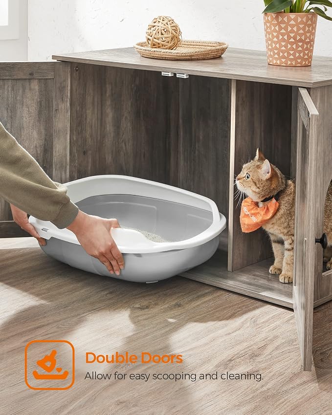 Feandrea Cat Litter Box Enclosure, Litter Box Furniture Hidden - Image 9