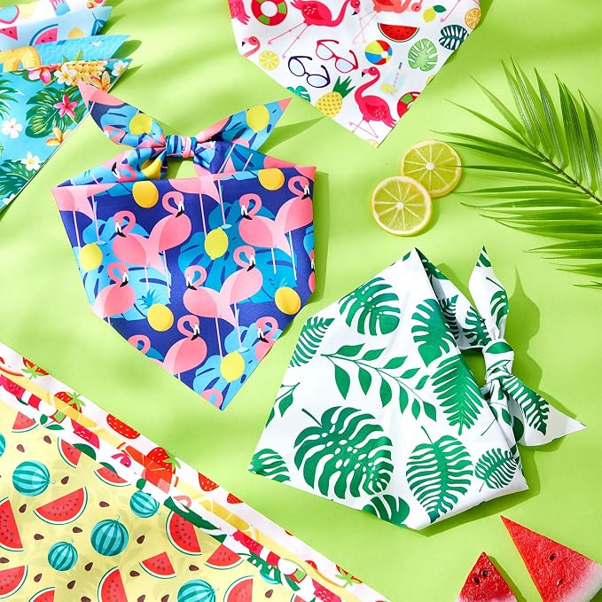 Chunful 100 Pieces Dog Bandanas Bulk Summer Pet Bandanas Pack Triangle Scarf - Image 4
