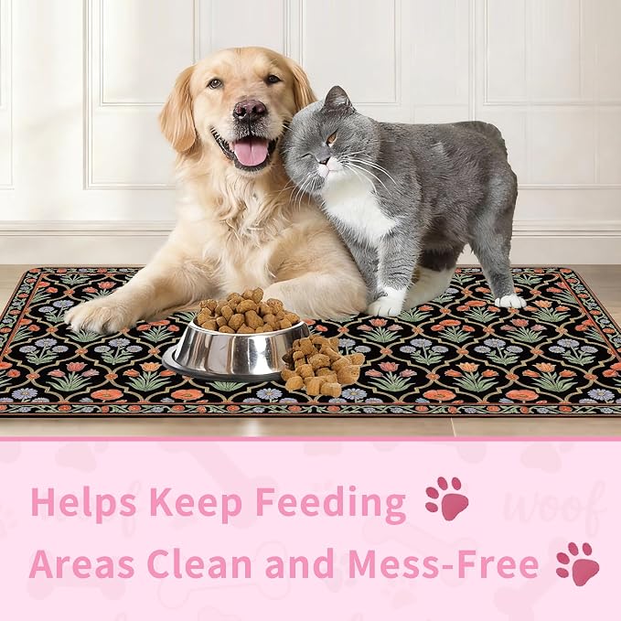 Pet Feeding Mat 20 x 12 Inch, Waterproof Non Slip Rubber Bowl Pad Mat - Image 6