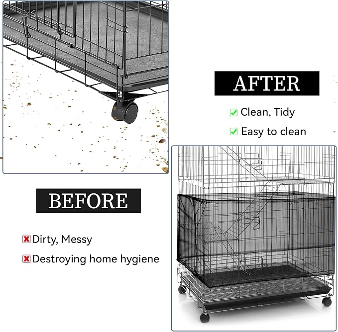 Large Bird Cage Seed Catcher, Stretchy Bird Cage Cover, Soft Nylon Mesh Skirt - Image 4