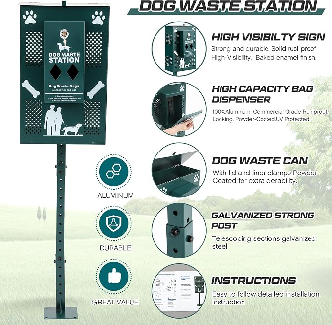 Abbylike Compact Dog Waste Station Outdoor - Image 3