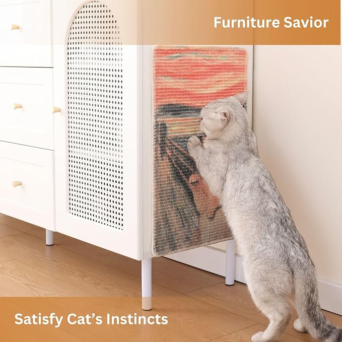 Sisal Cat Scratcher Post Mat, Durable and Shedding-Resistant Cat Scratching - Image 3