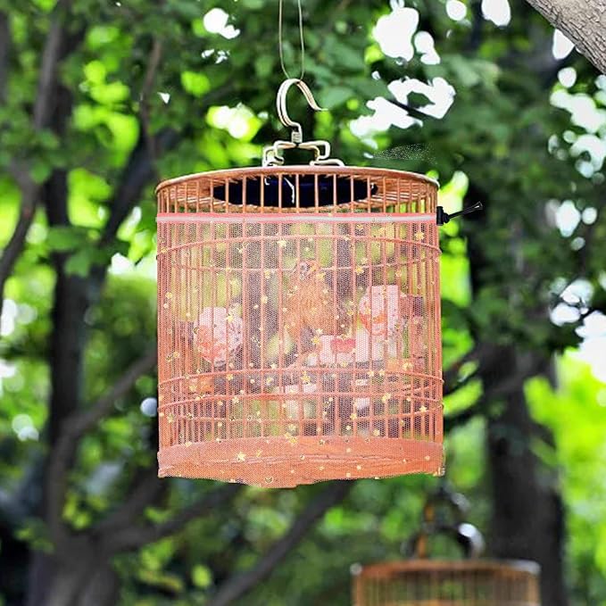 Bird Cage Seed Catcher, 45-90'' Adjustable Bird Cage Cover, Universal Nylon - Image 7