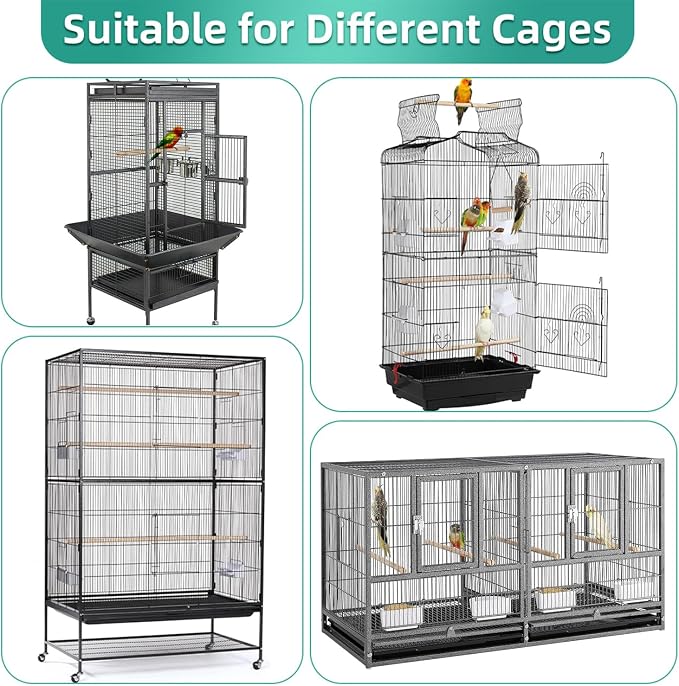 Large Bird Cage Cover, Bird Cage Seed Catcher, Adjustable Soft Airy Nylon Mesh - Image 6