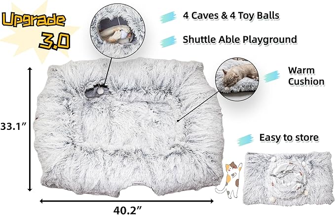 XxingSheep 4 Cave Shuttled XL Cat Tunnel Bed - Image 4