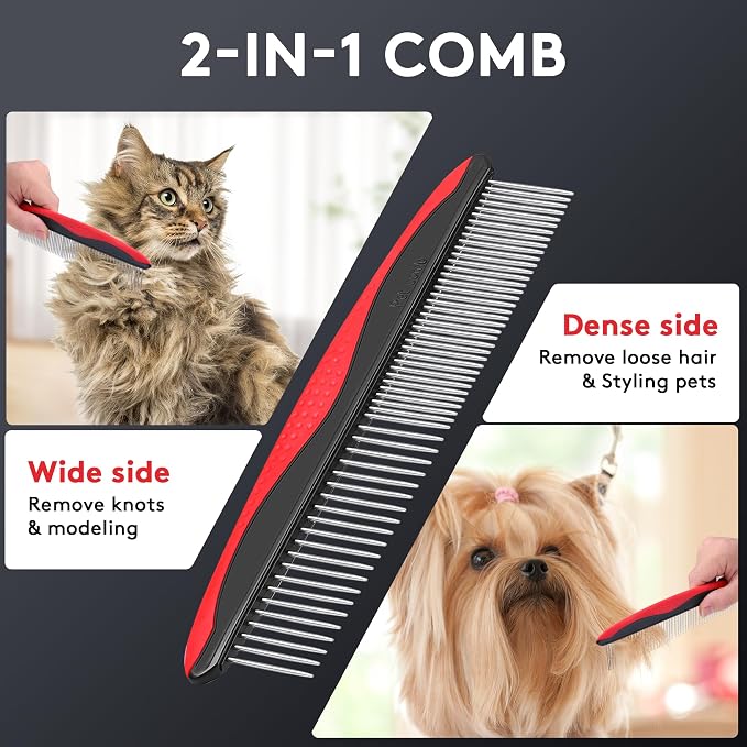 Tpotato Deshedding Dog Brush for Long Haired Dogs Cats, Undercoat Shedding Rake - Image 3
