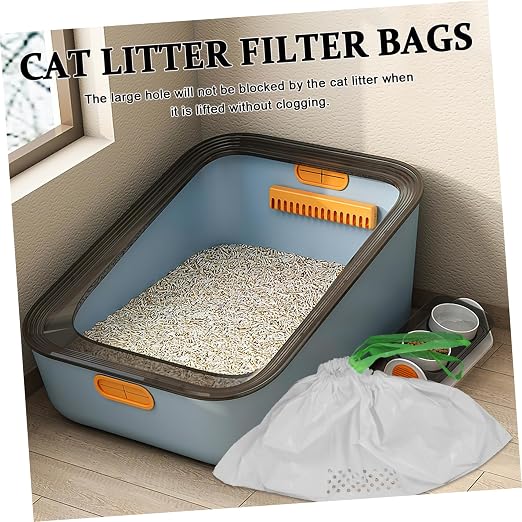 7pcs Cat Litter Filtering Bag White Cat Waste Filter Pouch - Image 7