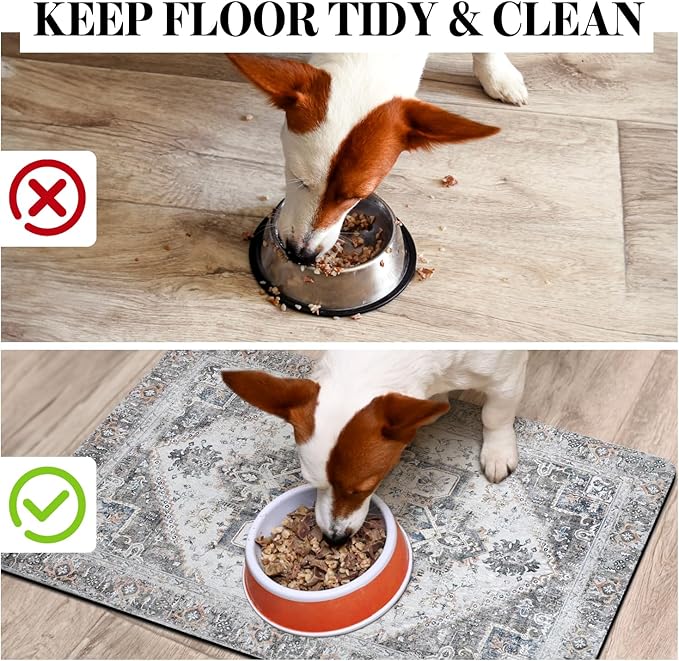 Dog Food Mats for Floors, Absorbent Dog Bowl Mat for Food and Water Dispenser - Image 3