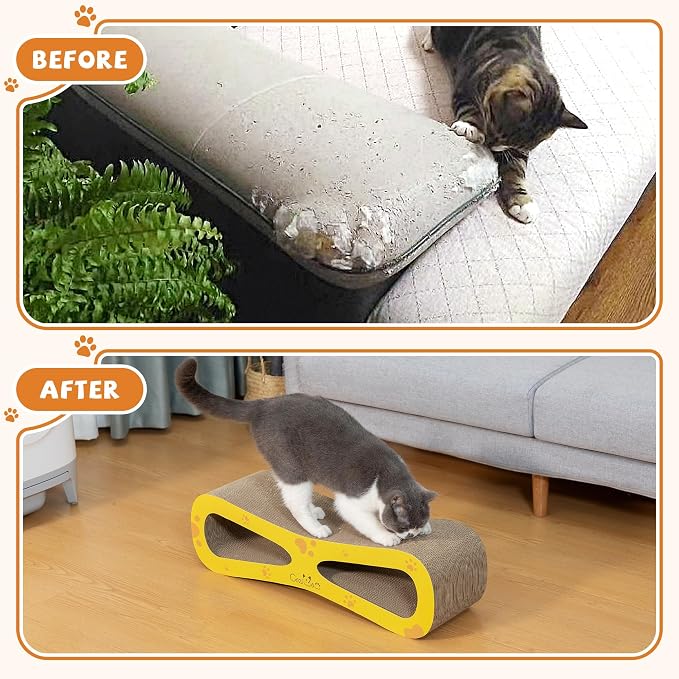 COZIWOW Infinity Cat Scratcher Lounge Bed, Cardboard Cat Scratching Pad Board - Image 6