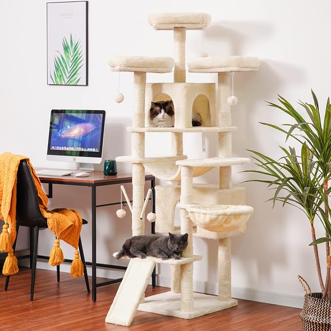 Hey-brother Cat Tree, 71 inches XL Large Cat Tower - Image 2