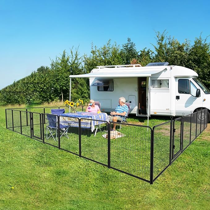 Dog Playpen Outdoor Extra Wide 24 Panels Heavy Duty Dog Fence 32" Height - Image 2