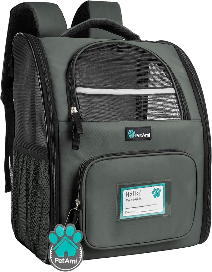 PetAmi Dog Backpack Carrier for Small Large Cat, Ventilated Pet Hiking Backpack by PetAmi