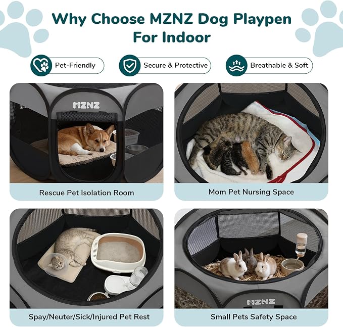 Dog Playpen, Portable Puppy Pet Crate Indoors - Image 3