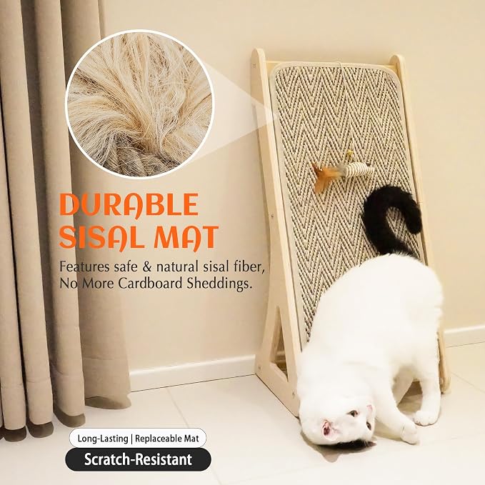 PETKARAY Cat Scratcher, Sisal Scratching Ramp, L Shape Scratch Pad - Image 5