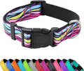 Reflective Dog Collar, Adjustable Soft Neoprene Padded Nylon Pet Collars by PWOD