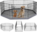PETIME Foldable Metal Dog Exercise Pen/Pet Puppy Playpen Kennels Yard Fence by PETIME