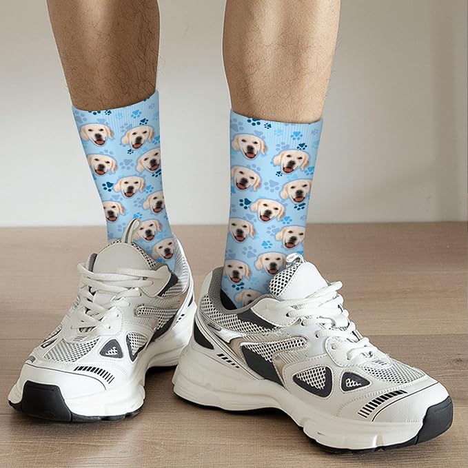 D-Story Custom Face Socks, Personalized Photo Picture on Socks, Unisex Athletic - Image 3