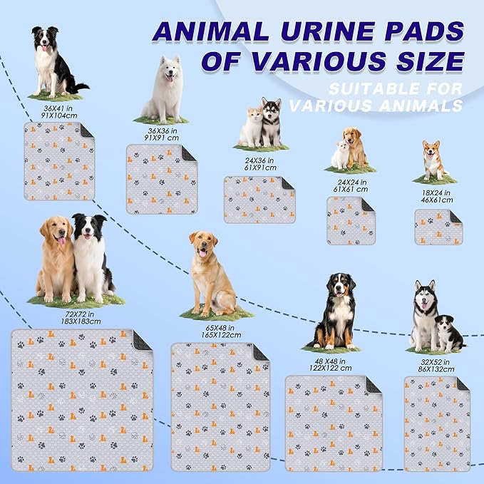 Washable Pee Pads for Dogs, 4 Pack Absorbent Reusable Training Dog Pads Pet - Image 7