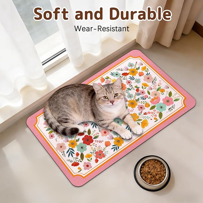 Dog Food Mat for Bowls, Absorbent Quick Dry Dog Cat Mats for Food and Water - Image 4