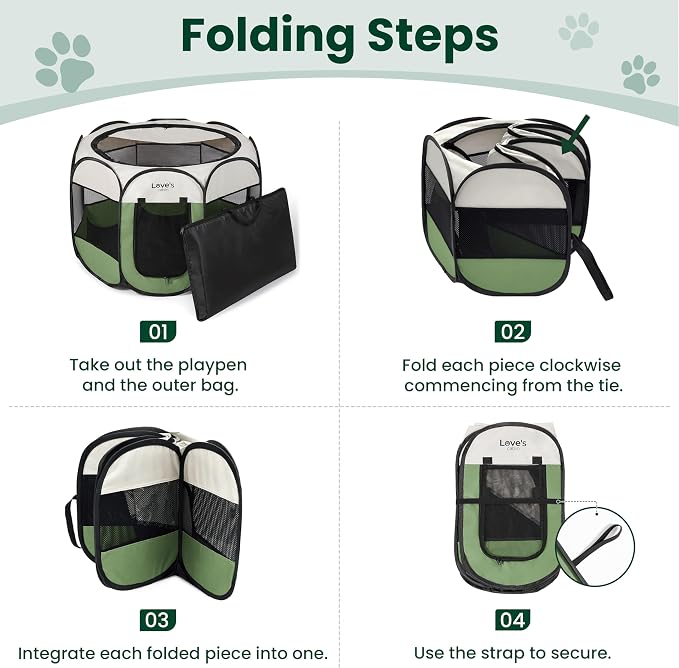 Love's cabin Pet Puppy Dog Playpen, Small Dog Tent Crates Cage Indoor/Outdoor - Image 8