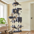 Feandrea Cat Tree, 81.1-Inch Large Cat Tower, 2 Perches, 2 Caves, Smoky Gray by FeandreabySONGMICSHOME