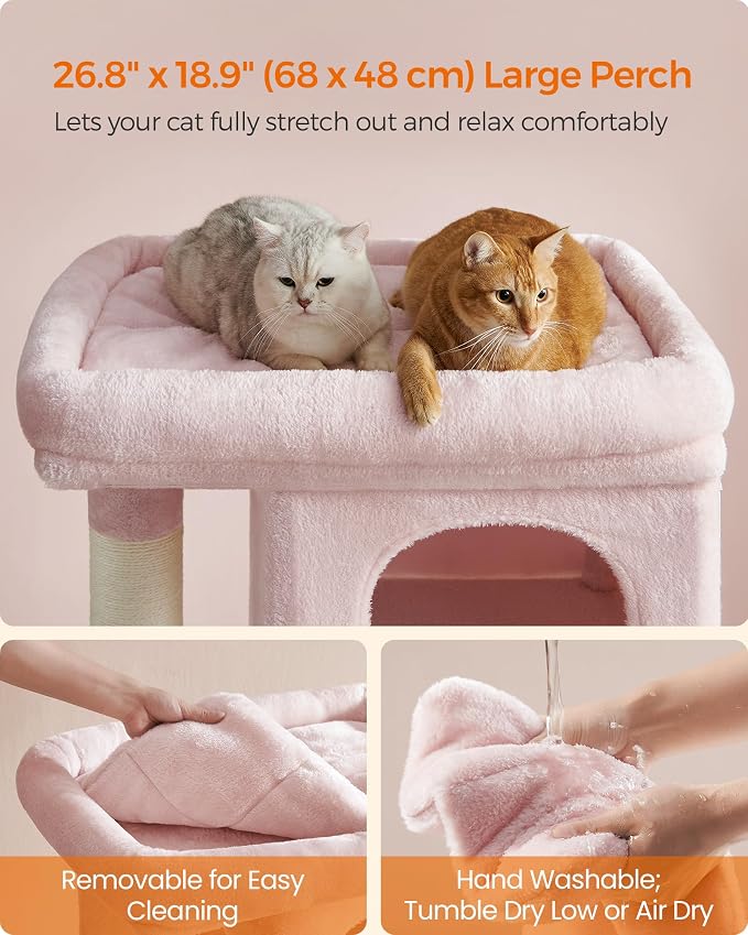 Feandrea Cat Tree, 40.6-Inch Cat Tower, Plush Condo - Image 3