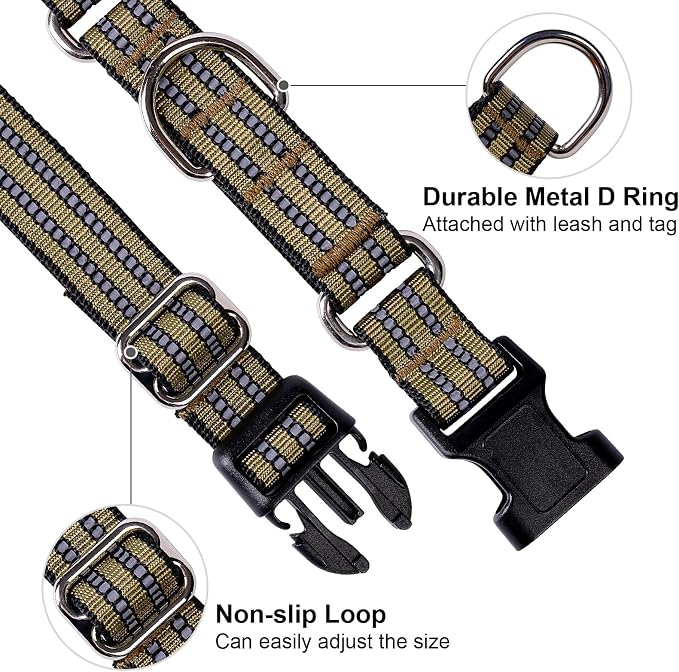 Martingale Dog Collar, Adjustable Nylon Reflective Collar - Image 3