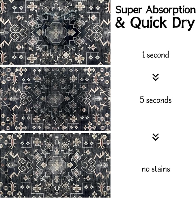 Pet Food Mats for Floor, Absorbent Dog Mat for Food and Water Dispenser Mat - Image 4