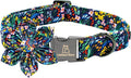 Lionheart Glory Darkblue Flower Dog Collar by LionheartGlory