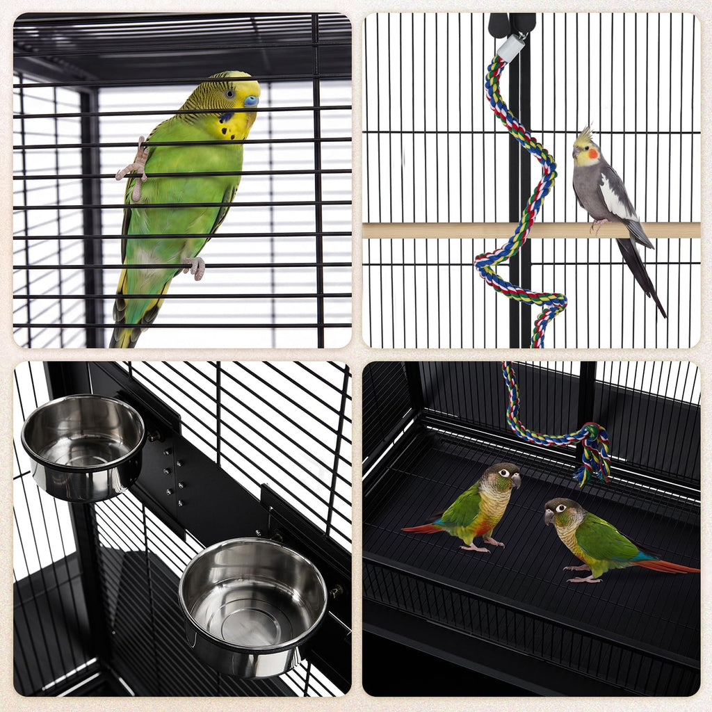 70" Large Bird Cage with Play Top and Storage Cabinet - GlobalHabitat Supply