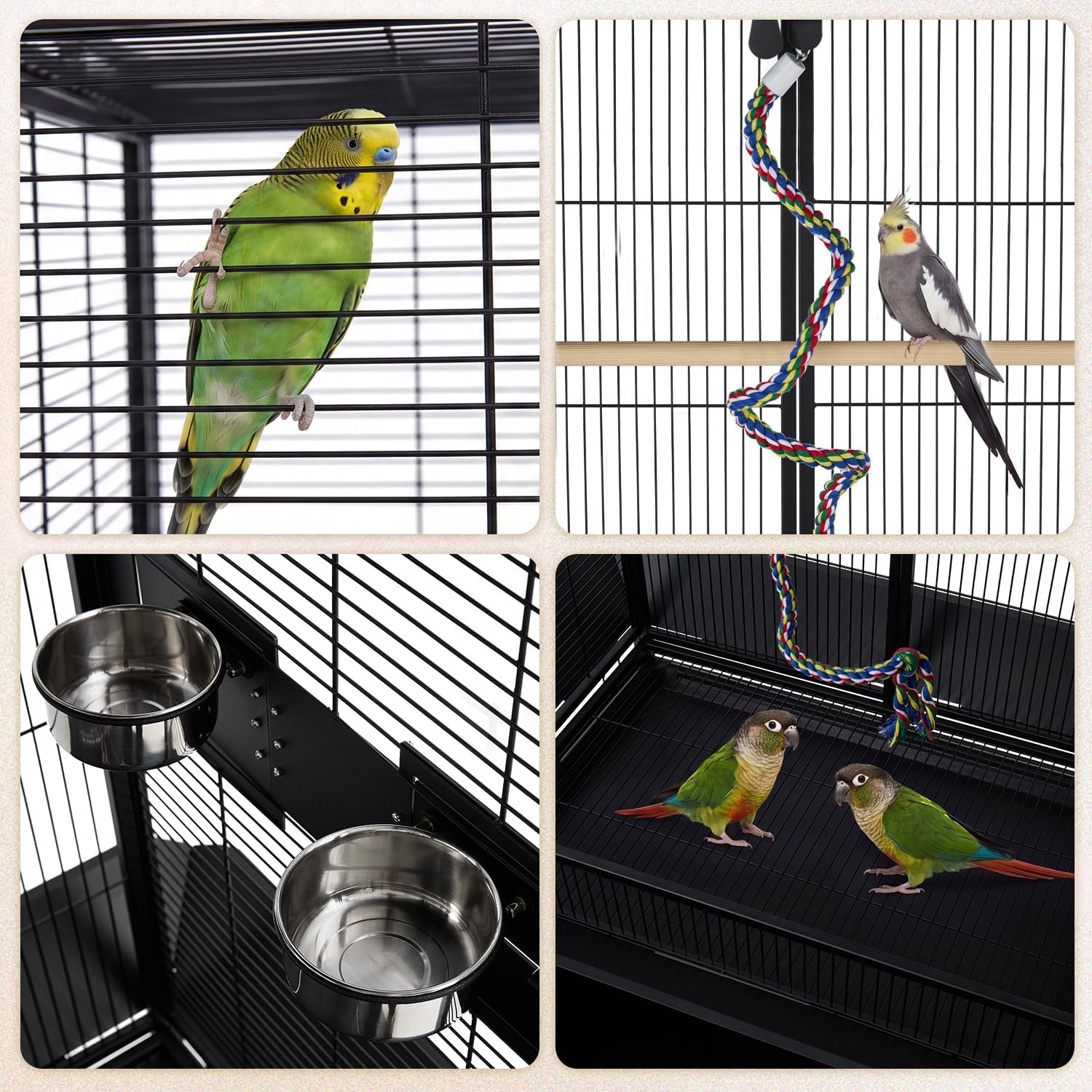 70" Large Bird Cage with Play Top and Storage Cabinet - GlobalHabitat Supply