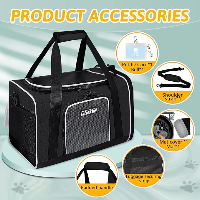 Petskd Pet Carrier 17x11x10.5 Delta American United Airline Approved, Pet - Image 7