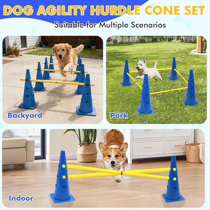 Wdmiya 18.9" Dog Agility Training Hurdle Cone Set, Dog Agility Course Backyard - Image 7