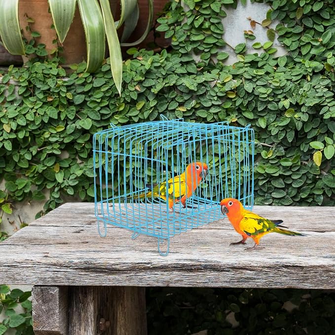 Kisangel Metal Bird Travel Cage Small Bird Cage Portable Carrier Storage s - Image 7