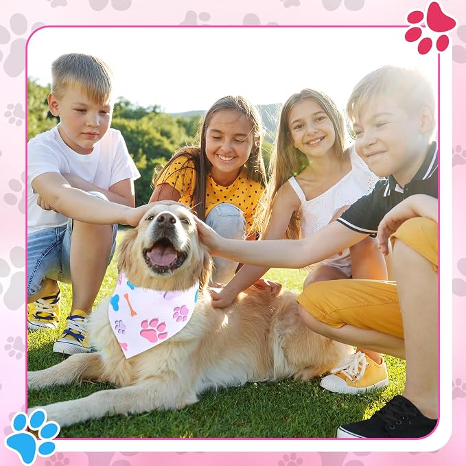 Abbylike 50 Pcs Paw Print Dog Bandanas Bulk Cute Footprint Bandanas - Image 7
