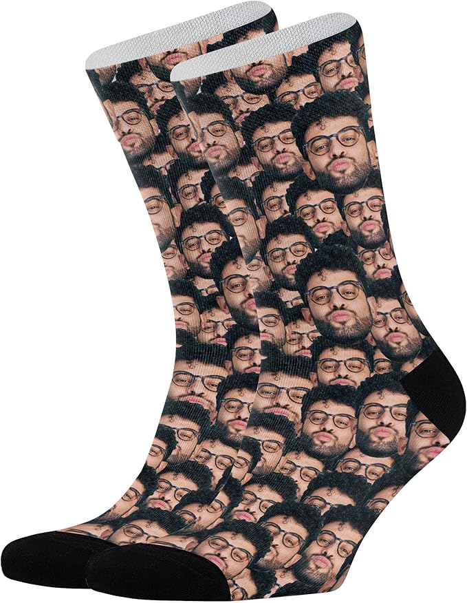 D-Story Custom Face Socks, Personalized Photo Picture on Socks, Unisex Athletic by Enjoy-yjl