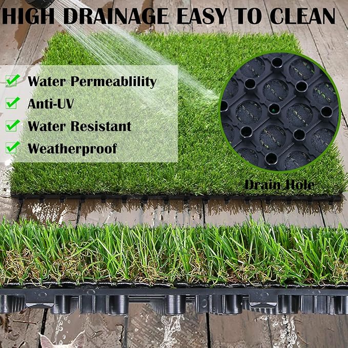 XLX TURF Interlocking Fake Grass Tiles Pad - Image 6